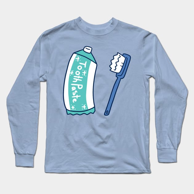 Toothpaste and Toothbrush Long Sleeve T-Shirt by saradaboru